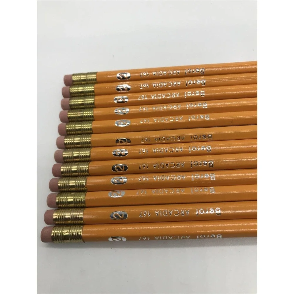 Vintage Berol Arcadia 167-2 Writing Pencils No 2 Medium Soft Yellow Box of 12